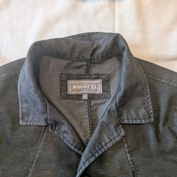 RW&CO Black Sport Tiny Corduroy Coat with Notched Lapel - Picture 3 of 9